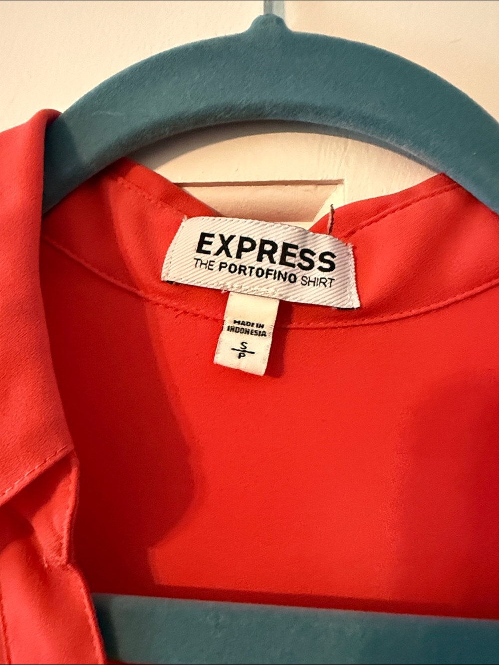 Express Coral Button-Front Workshirt - Picture 2 of 5